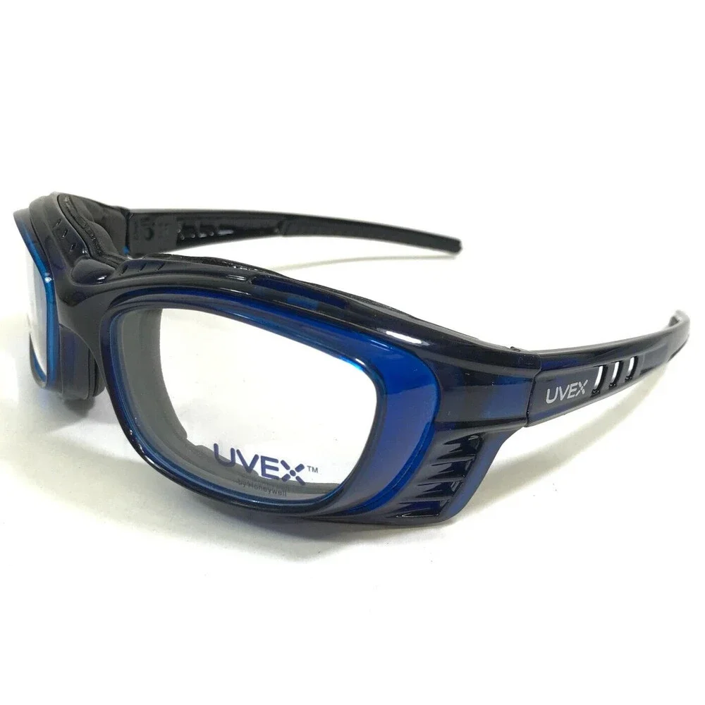 uvex by Honeywell Safety Goggles Eyeglasses Frames SW09 07 Blue Z87-2+ 56-21-127
